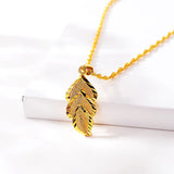 24k Yellow Pendant Necklace for Women Bride Chain Jewelry