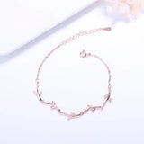 Small Leaves Bracelet - Pure and Fresh Silver Bracelet for Girls