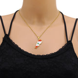 Lebanon Map Flag Necklace Stainless Steel Arab Men Women Gold/Steel Ethn