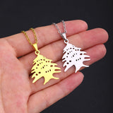 Lebanon Cedar Tree Flag Pendant Necklace Stainless Steel Gold/Steel