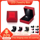 LED Jewelry Box Bracelet Ring Storage Box Organizer with Lamp