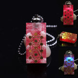 Crystal Pendant Pearl Necklace Glow Pink Quartz Orgonite Necklace
