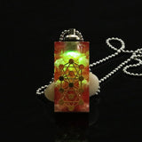 Crystal Pendant Pearl Necklace Glow Pink Quartz Orgonite Necklace