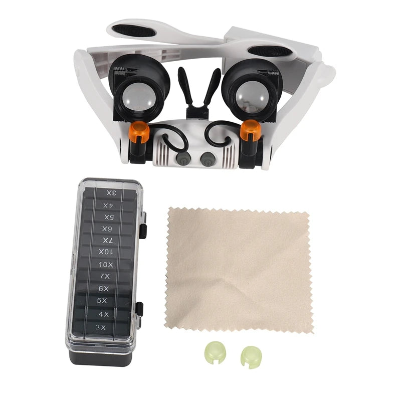Double Eye Glasses Loupe Lens Magnifier Watchmaker Jewelry Optical Lens