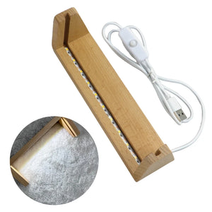 Wooden Base Led Light Display Stand Art Lamp USB-Cable