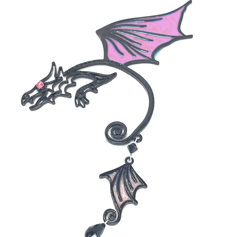 Pink Dragon Ear Cuff for Women