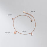 925 Silver Ankle Bracelet with Coin Charm for Women