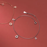 925 Silver Ankle Bracelet with Coin Charm for Women
