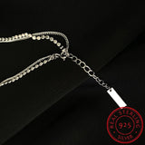 925 Silver Double Layer Round Anklet Bracelet Sexy Chain Jewelry Gift