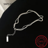 925 Silver Double Layer Round Anklet Bracelet Sexy Chain Jewelry Gift