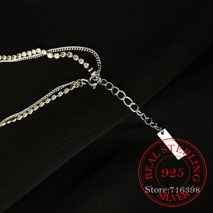 925 Silver Double Layer Anklet Bracelet Sexy Hot Chain Jewelry