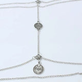 Multilayer Coin Elastic Leg Chain Anklet Tassel