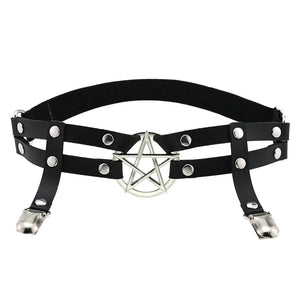 Pentagram Leg Strap Garter Belt Goth Thigh Harness