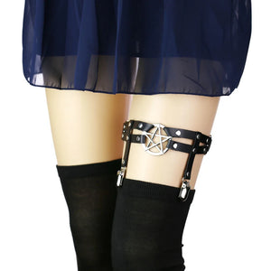 Pentagram Leg Strap Garter Belt Goth Thigh Harness