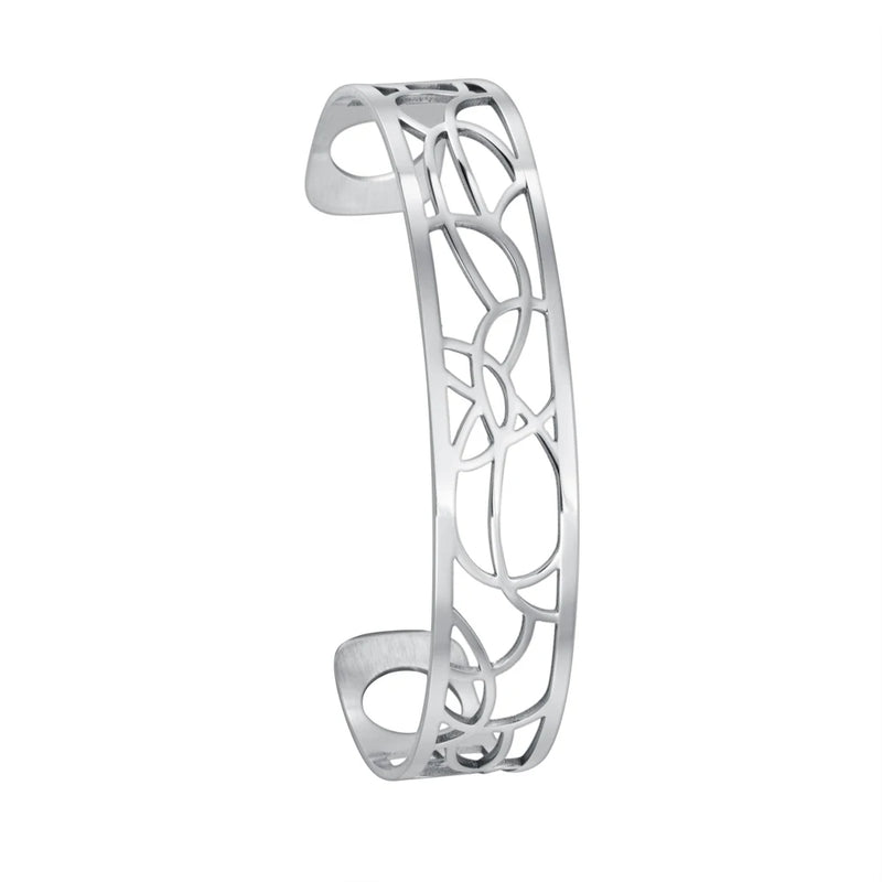 14MM Stainless Steel Cuff Bracelet Hollow Design