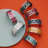 Manchette Bangles Reversible Leather Band Jewelry