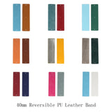 40/25/14mm Pu Leather Band Reversible Stainless Steel Bracelet