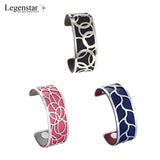 Water Lily Bracelet Stainless Steel Reversible Leather