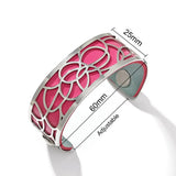 Water Lily Bracelet Stainless Steel Reversible Leather