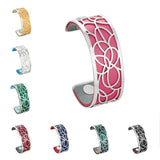 Water Lily Bracelet Stainless Steel Reversible Leather