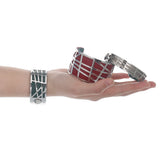Leather Argent Cuff Bracelet Stainless Steel Adjustable