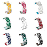 Bracelets Argent Flower Bangles Reversible Leather Band Jewelry