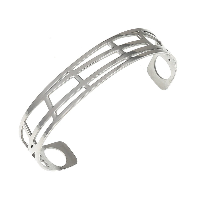 Bracelets Argent Flower Bangles Reversible Leather Band Jewelry
