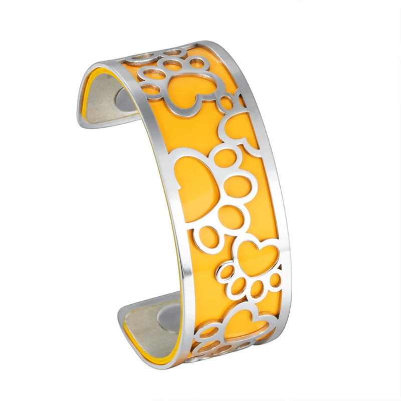 Legenstar Love Cuff Bracelets Paw Foot Bangles Reversible Leather