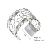 Sunflower Stainless Steel Reversible Leather Ring