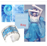 Sunflower Stainless Steel Reversible Leather Ring