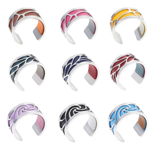 Stainless Steel Women's Ring Interchangeable Leather Bague Femme Gift
