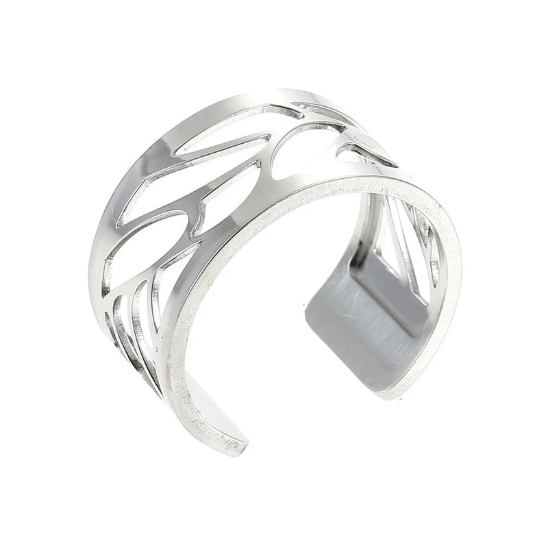 Stainless Steel Women's Ring Interchangeable Leather Bague Femme Gift