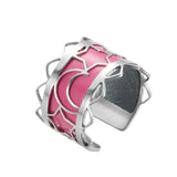 Reversible Leather Star Moon Ring Stainless Steel Resizable Rings