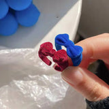 Velvet Bow Open Ring French Vintage Jewelry Christmas Gift
