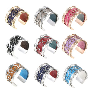 Adjustable Ring Reversilber Leather Band Ring