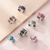 Legenstar2023 Silver Stainless Steel Ring Moon Heart Bague for Women Men
