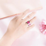 Legenstar2023 Silver Stainless Steel Ring Moon Heart Bague for Women Men