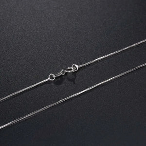 925 Stamp Silver 1mm Slim Box Chain Necklace 40/45cm Jewelry Kolye Collares