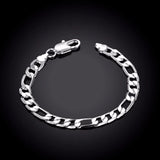 Lekani 8mm Men Chain Bracelet 925 Silver Cuff Bangles