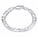 Lekani 8mm Men Chain Bracelet 925 Silver Cuff Bangles
