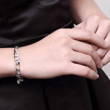 Lekani 8mm Men Chain Bracelet 925 Silver Cuff Bangles