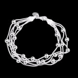 Lekani 925 Delicate Silver Bracelet with Five Line Balls Bangles