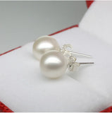Lekani 925 Silver 6.5mm Freshwater Pearl Ball Stud Earrings