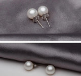 Lekani 925 Silver 6.5mm Freshwater Pearl Ball Stud Earrings