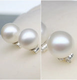 Lekani 925 Silver 6.5mm Freshwater Pearl Ball Stud Earrings