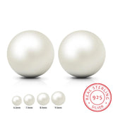Lekani 925 Silver 6.5mm Freshwater Pearl Ball Stud Earrings
