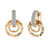 Lekani 925 Silver Double Circle Small Hoop Earrings Wedding Party Fine Jewelry