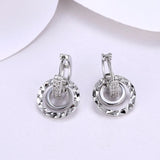 Lekani 925 Silver Double Circle Small Hoop Earrings Wedding Party Fine Jewelry