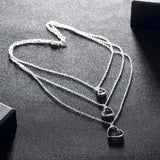 Lekani 925 Silver 3 Heart Necklace & Pendant Sterling Silver Chain Jewelry