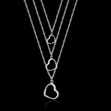 Lekani 925 Silver 3 Heart Necklace & Pendant Sterling Silver Chain Jewelry